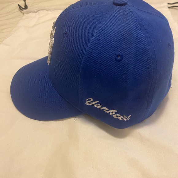 Blue Embellished Baseball Cap. Rhinestone - Picture 2 of 7